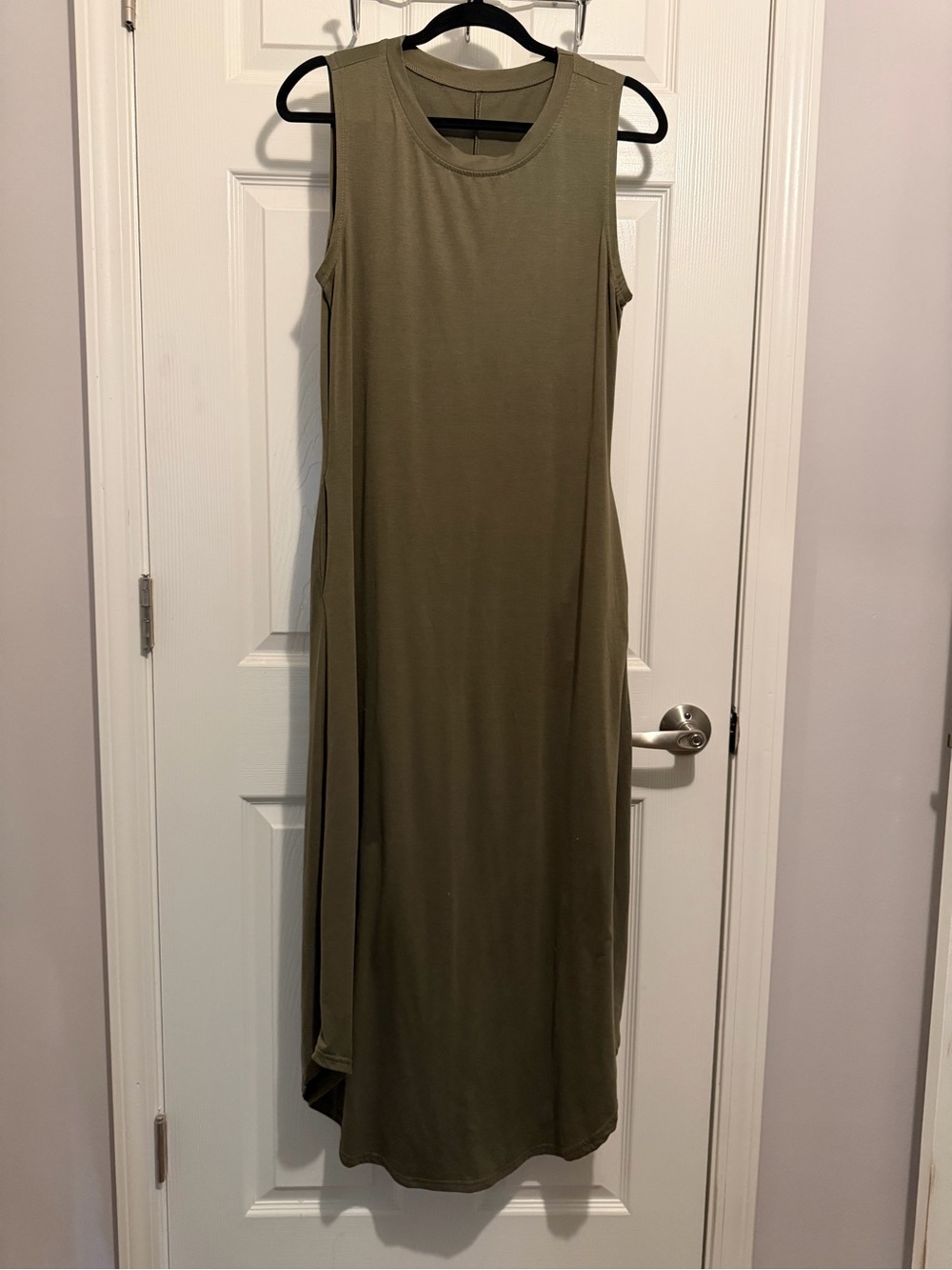 Sleeveless Olive Green Maxi Dress - Classic Tank Silhouette
